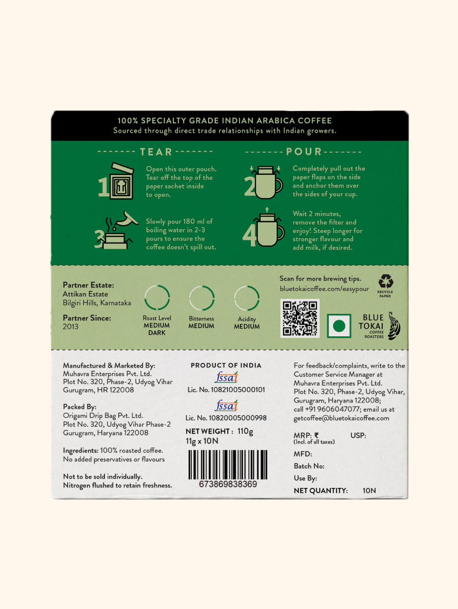 Attikan Estate | Medium-Dark Roast - Easy Pour- Buy Freshly Roasted Coffee Beans Online - Blue Tokai Coffee Roasters