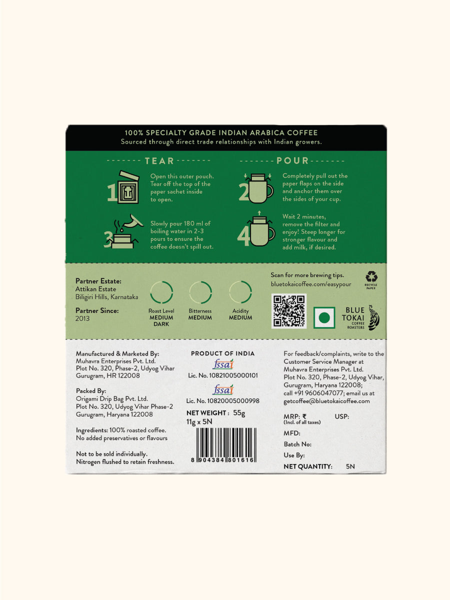 Attikan Estate | Medium-Dark Roast - Easy Pour- Buy Freshly Roasted Coffee Beans Online - Blue Tokai Coffee Roasters