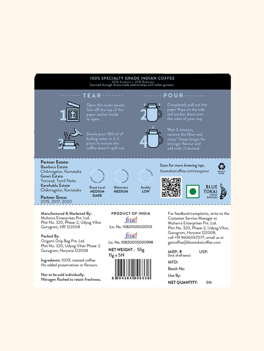 Jacaranda Blend | Medium Dark Roast - Easy Pour- Buy Freshly Roasted Coffee Beans Online - Blue Tokai Coffee Roasters