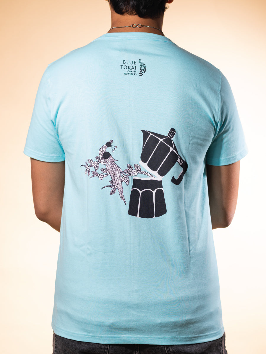 COFFEE T-SHIRT Blue (Mokapot)- Buy Freshly Roasted Coffee Beans Online - Blue Tokai Coffee Roasters