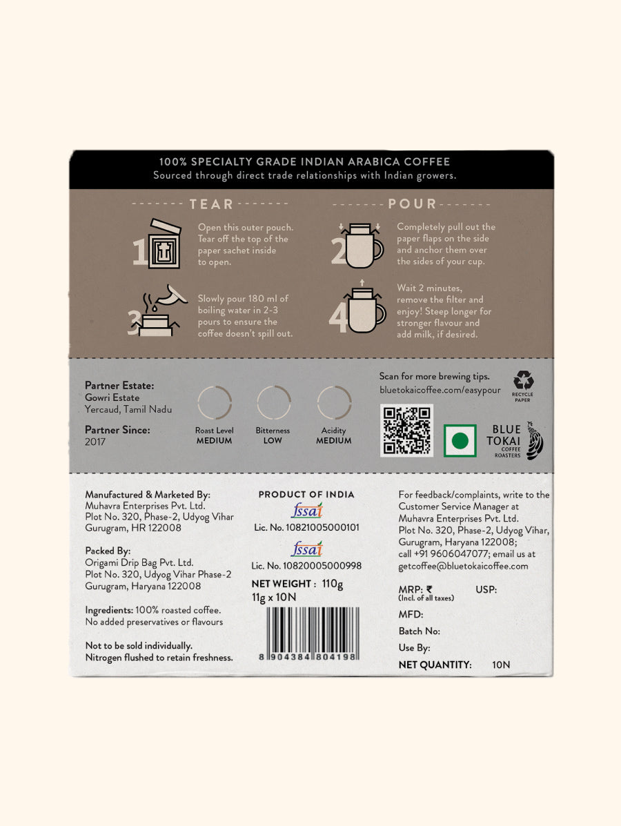 Gowri Estate | Medium Roast - Easy Pour- Buy Freshly Roasted Coffee Beans Online - Blue Tokai Coffee Roasters