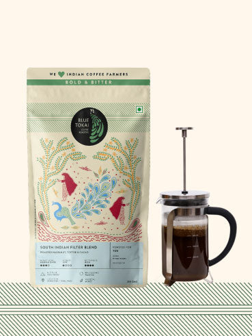 South Indian Filter Blend + French Press- Buy Freshly Roasted Coffee Beans Online - Blue Tokai Coffee Roasters