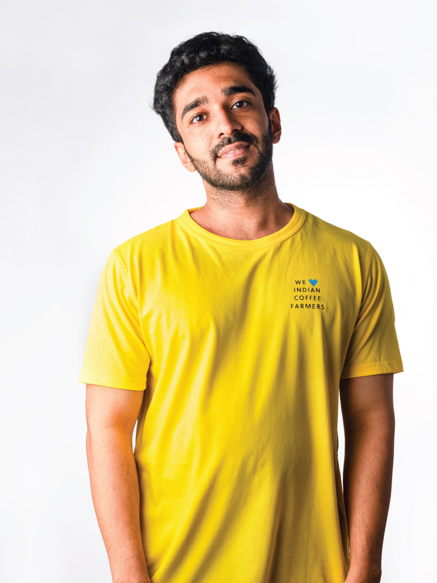 COFFEE T-SHIRT Yellow (Pour over)- Buy Freshly Roasted Coffee Beans Online - Blue Tokai Coffee Roasters