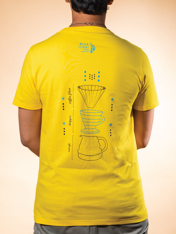 COFFEE T-SHIRT Yellow (Pour over)- Buy Freshly Roasted Coffee Beans Online - Blue Tokai Coffee Roasters